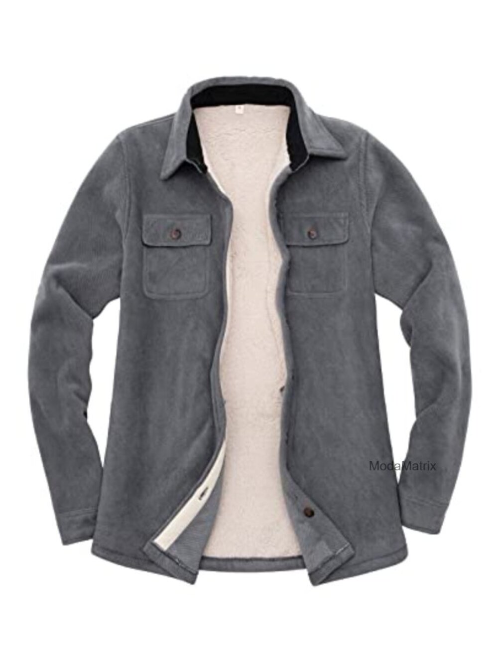 Sherpa Fleece Lined Plaid Button Up Shacket with Pockets